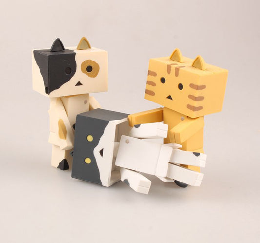 Toy Treasure Danbo Revoltech 10pcs Set – High-Quality Mini Danboard Anime Figures for Kids | Cat Backyard Nyan Board Doll Collectible Toy Gift