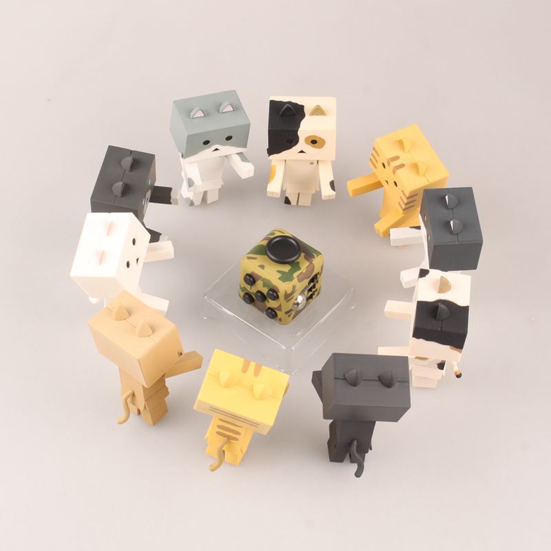 Toy Treasure Danbo Revoltech 10pcs Set – High-Quality Mini Danboard Anime Figures for Kids | Cat Backyard Nyan Board Doll Collectible Toy Gift